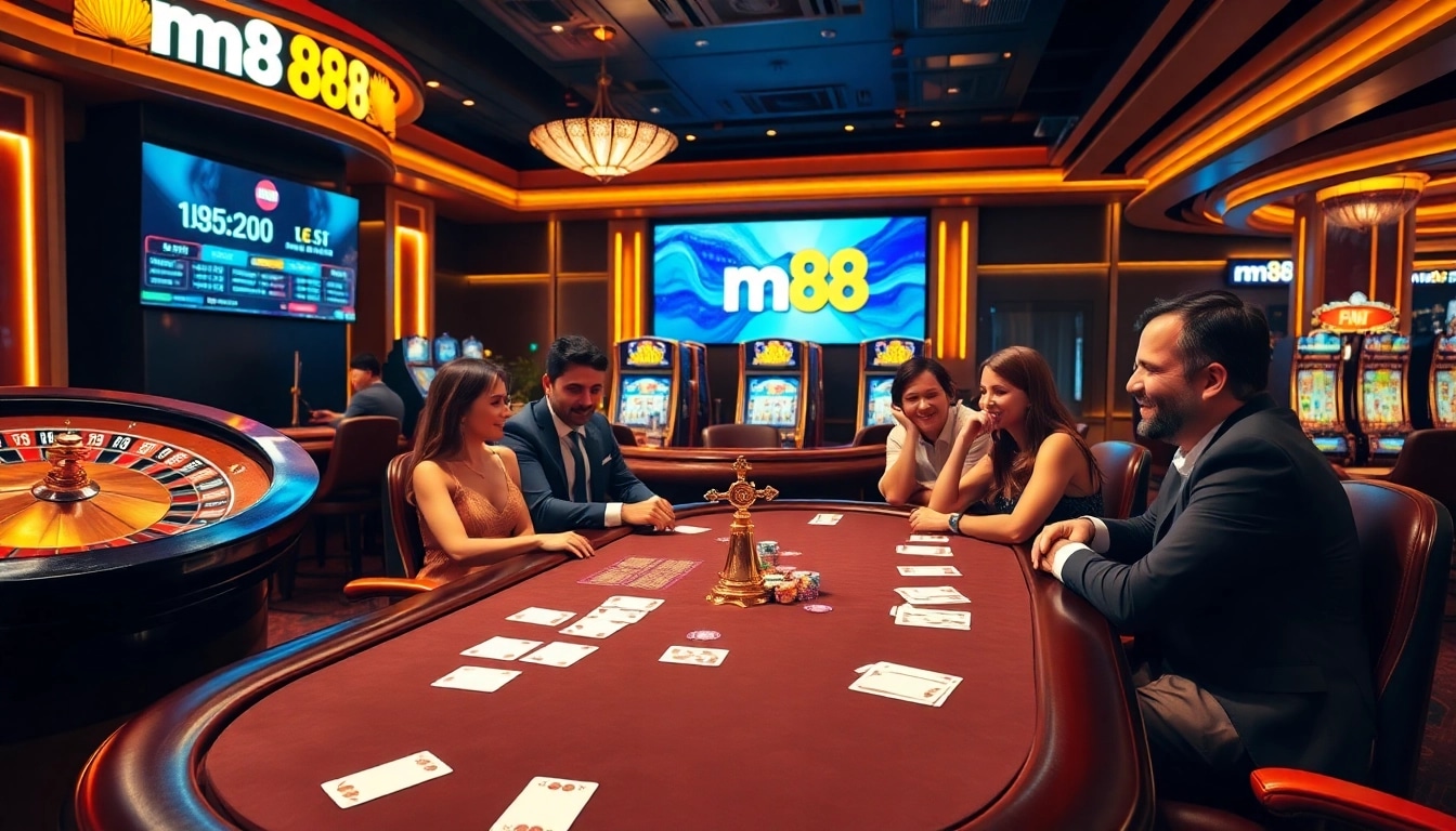 Engage with mm 88's exciting casino experience at a vibrant poker table filled with action.