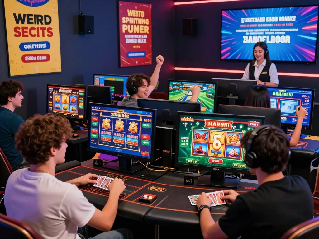 Exciting online gaming scene at tk88 with diverse players celebrating wins across various betting games.