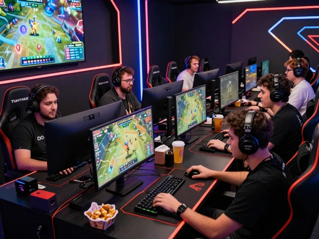 Thrilling gaming atmosphere at Rikvip where players engage in digital card games.