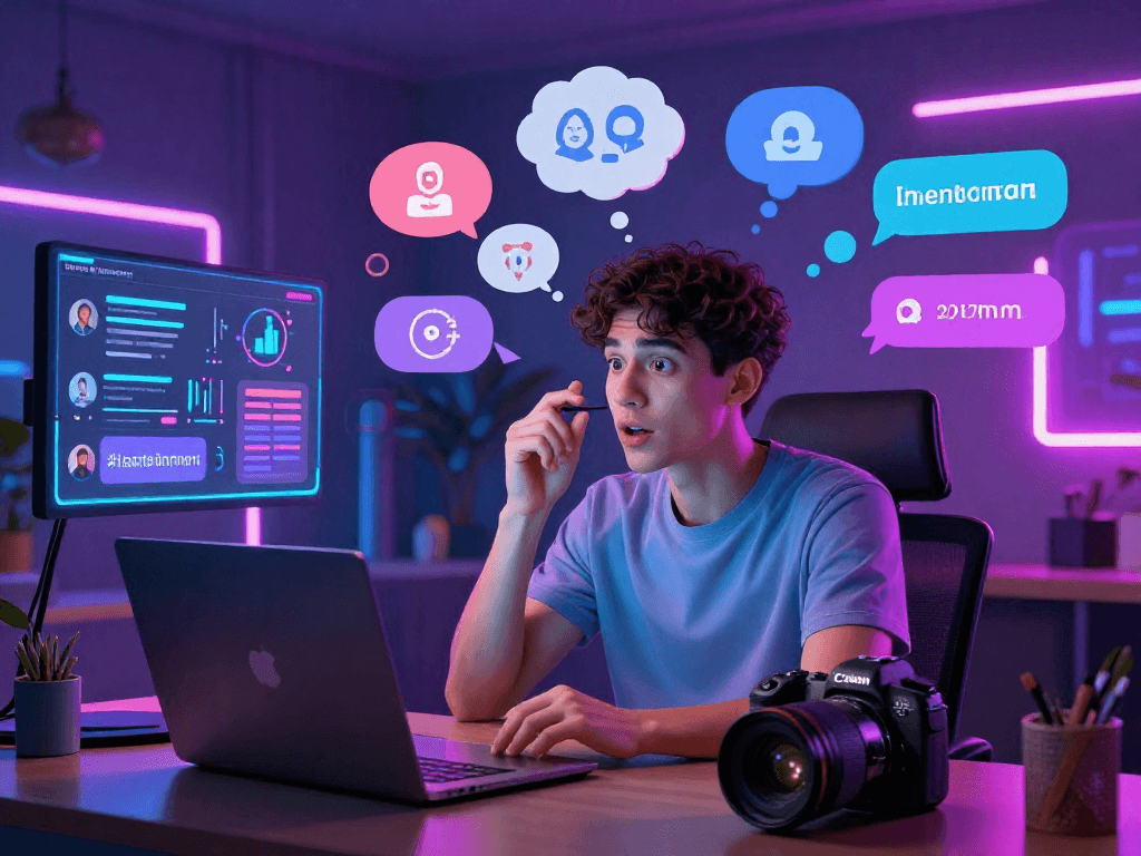 Engaging AI chat porn experience with vibrant colors and futuristic themes