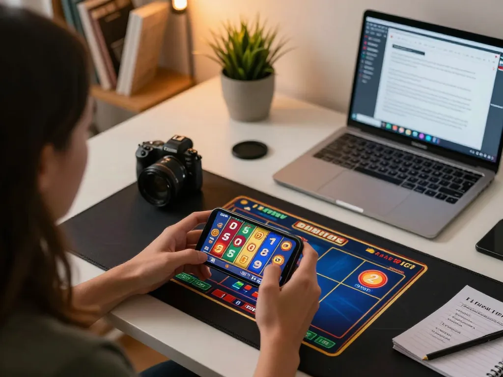 Experience da88 uy tín while playing exciting slot games on a smartphone in a cozy home setting