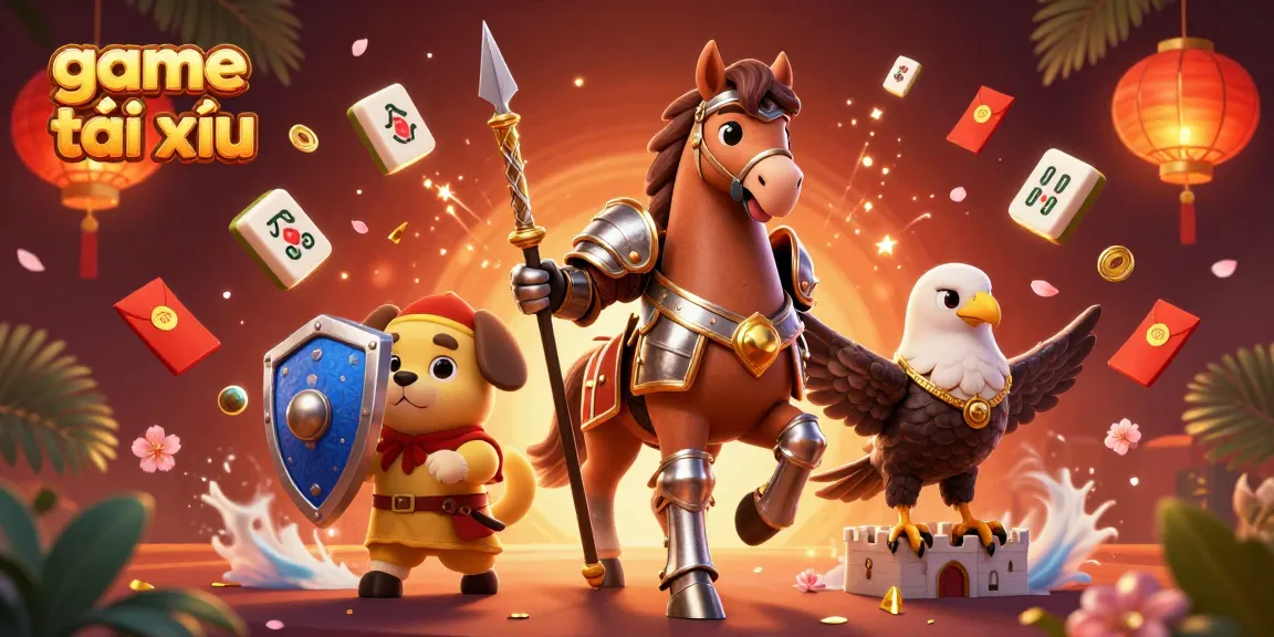 Engage in game tài xỉu with vibrant characters and energetic elements, showcasing excitement and luck.