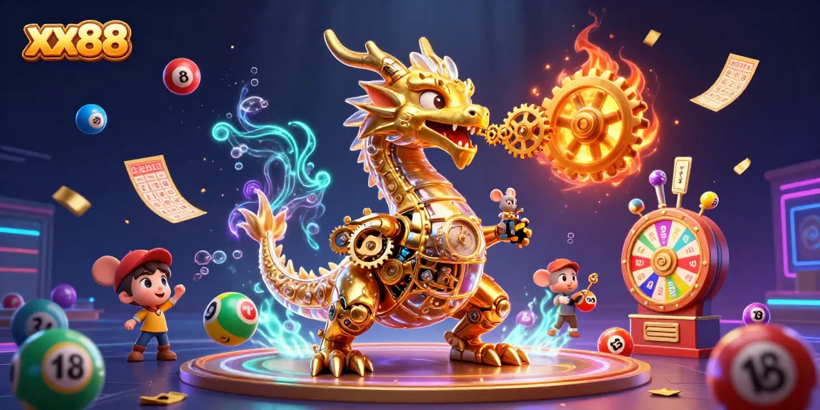 Experience thrilling gameplay at xx88 with vibrant slots, games, and a captivating dragon mascot.