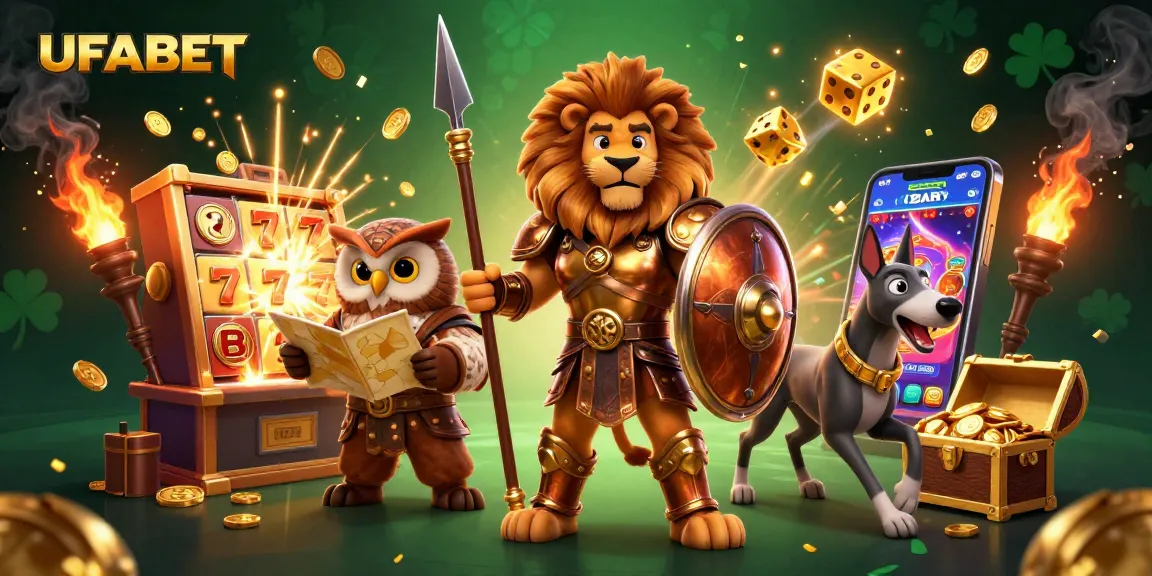 Experience exciting gameplay at UFABET with vibrant gaming elements and dynamic action from slot machines and characters.