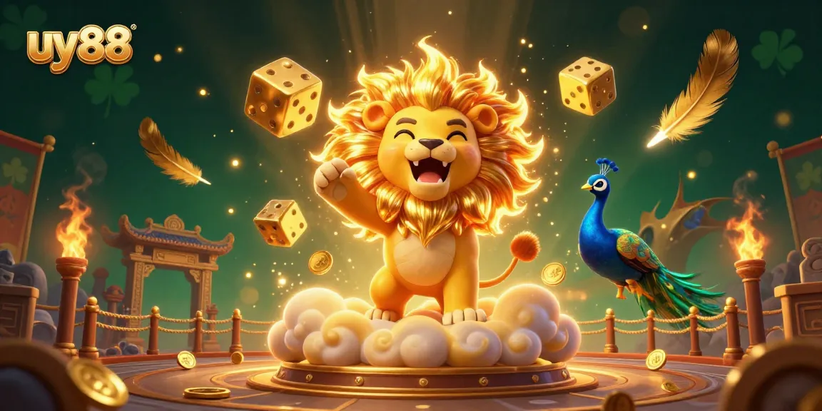 Experience online gaming excitement with uy88's vibrant casino scene featuring animated characters and dynamic elements.