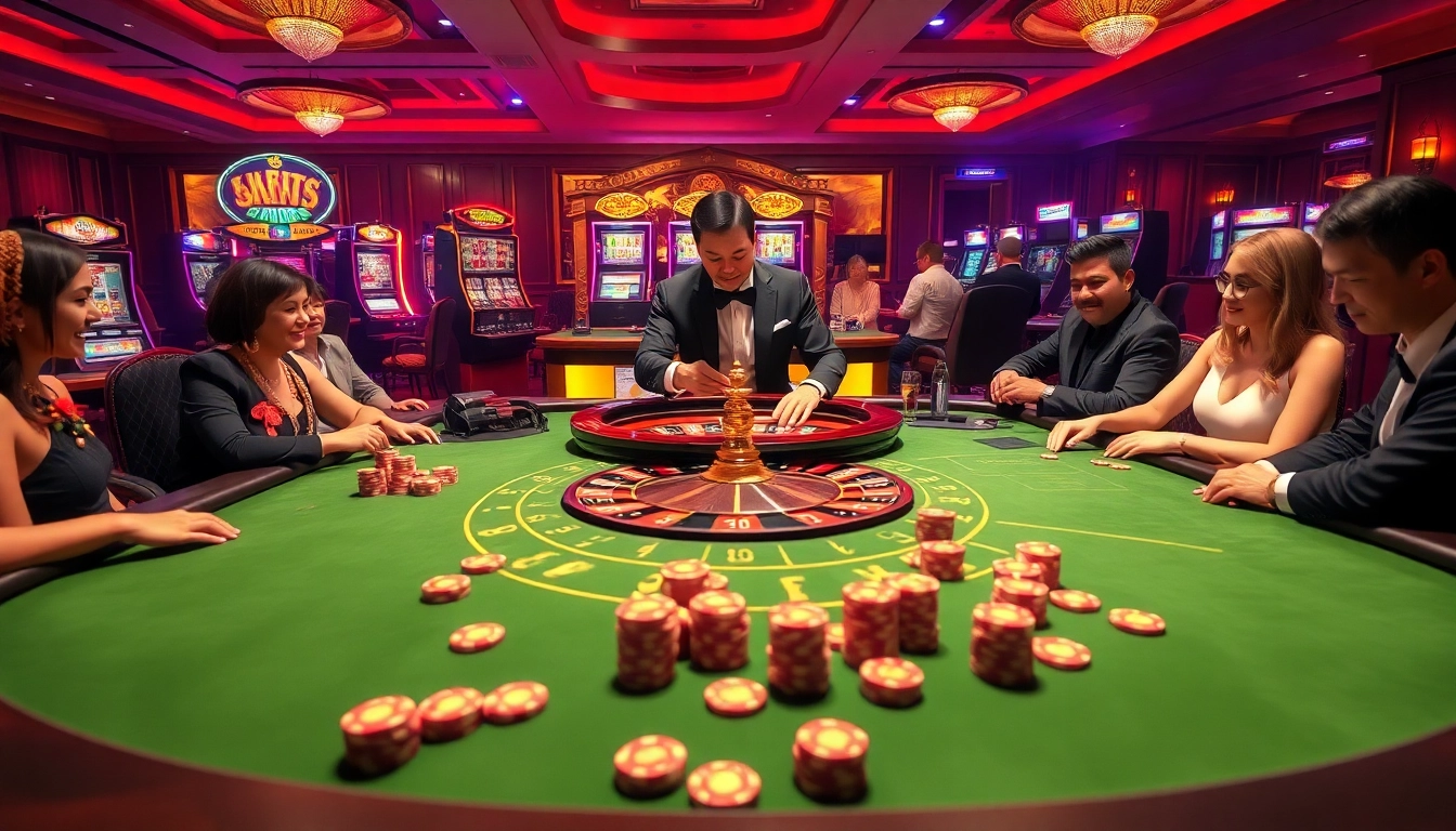 Experience the thrill at QQ88pro Vip with players at a luxurious casino table.