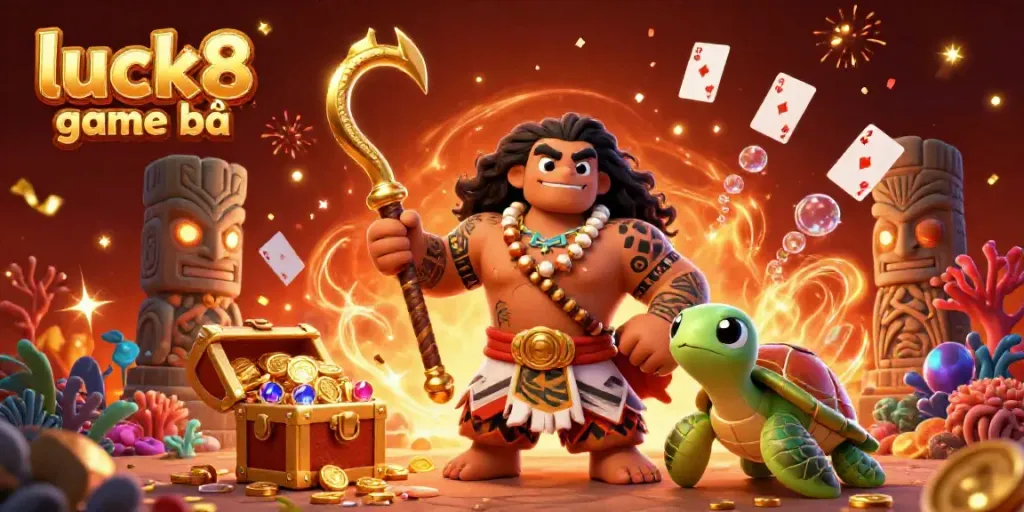 Experience the thrill at luck8 game bài with vibrant casino action featuring a demigod and underwater treasures.