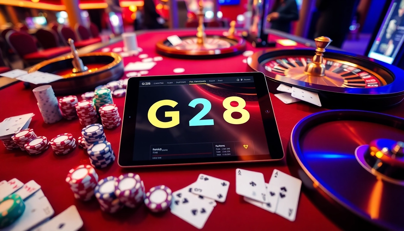 Betting excitement on G28's online platform with vibrant casino elements.