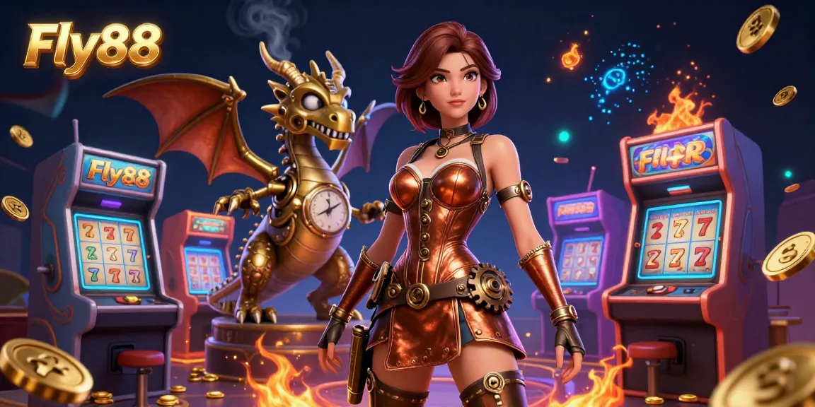 Experience dynamic gameplay at Fly88 with vibrant casino elements and a captivating steampunk scene.