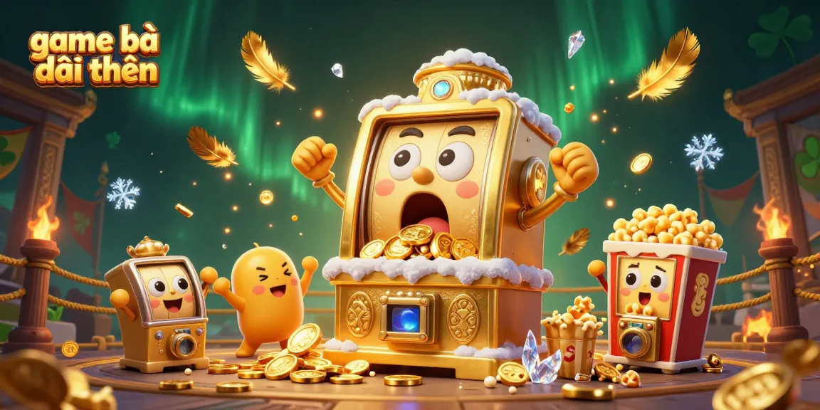 Experience game bài đổi thưởng with a vibrant celebration of slot machines and dynamic casino elements.