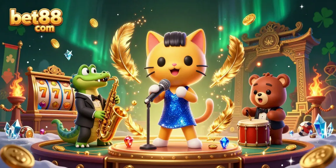 Engage in thrilling games at bet88 com with lively cartoon characters and casino elements.