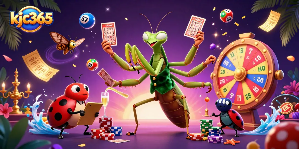 Experience the thrill of kjc365 with lively gambling elements and colorful characters in this vibrant casino illustration.