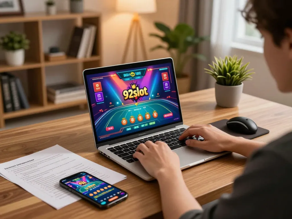 Player strategizing while enjoying 92slot online gaming experience