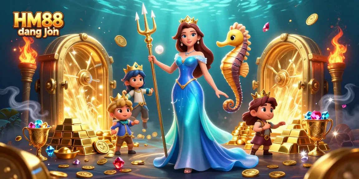 Experience HM88 đăng nhập with vibrant visuals featuring exciting treasures in a dynamic underwater scene.