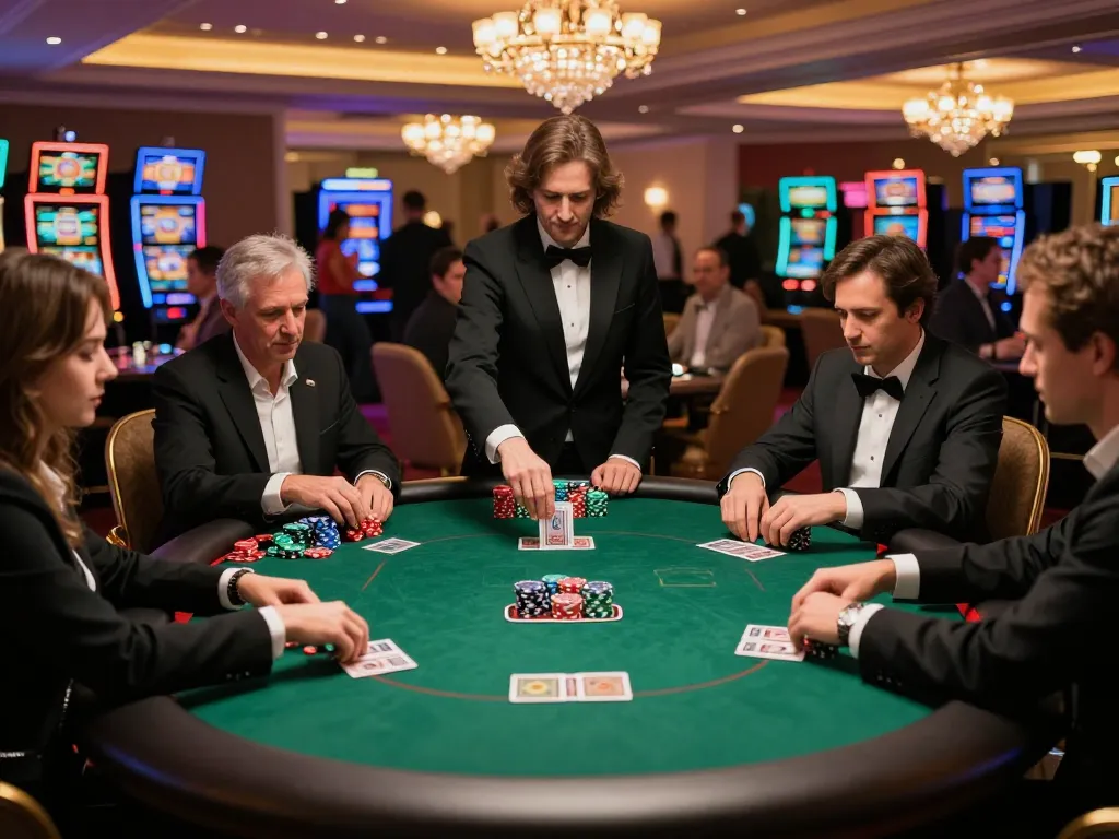 Players engaging in an intense high-stakes poker game at DA88 casino table
