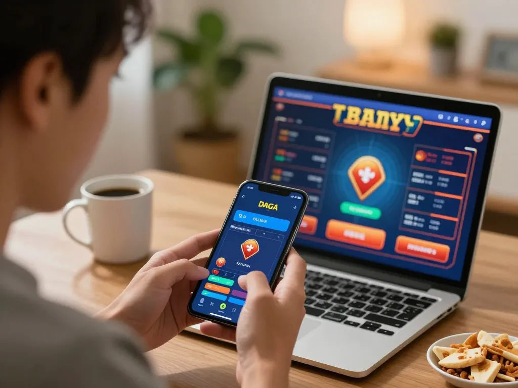 Daga user placing live bets on the app during an exciting betting session at home.