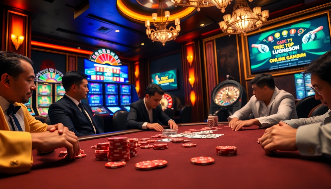 Experience the excitement of trực tiếp luongson at a luxurious poker table with vibrant chips and cards.