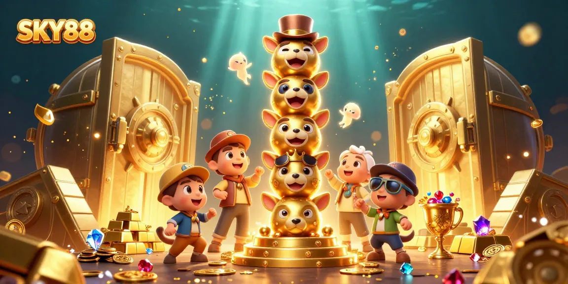 Experience thrilling gaming adventures at SKY88 with dazzling treasures and animated characters.