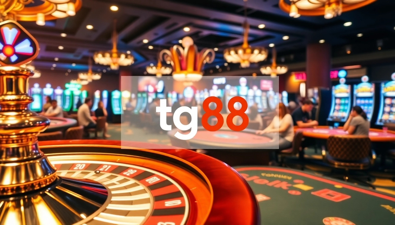Experience the thrilling ambiance of tg88 casino games with vibrant roulette wheels and poker tables.