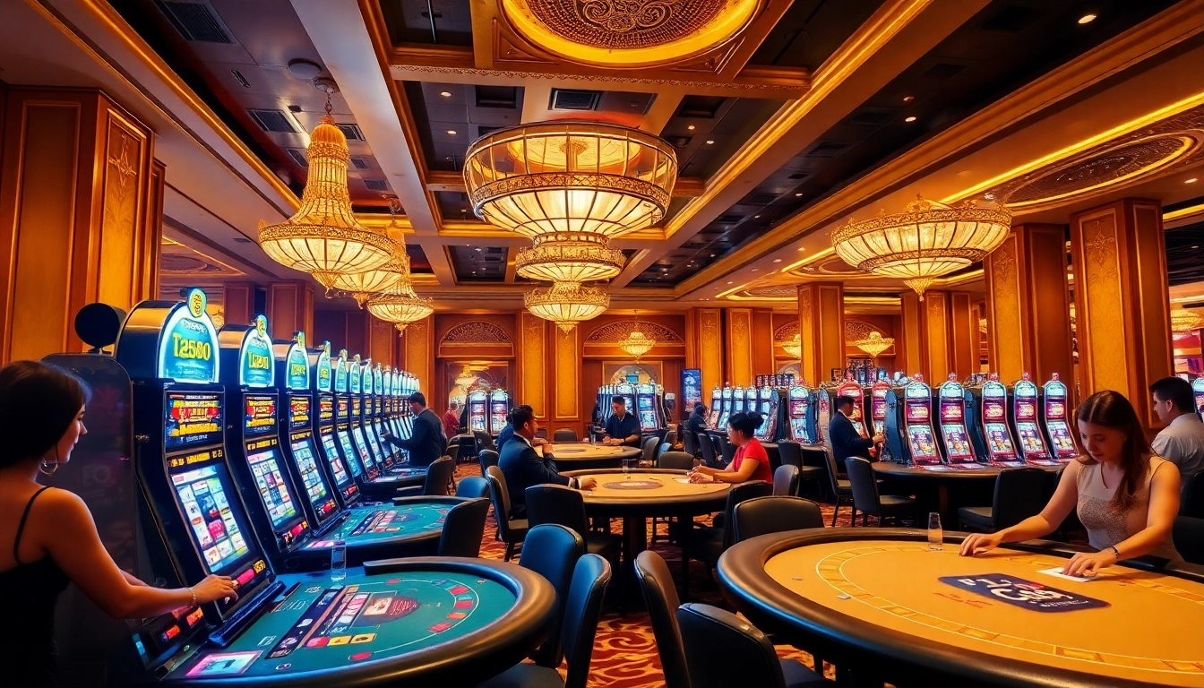 Experience the excitement of ZX88 com with players enjoying vibrant casino games in a luxurious setting.