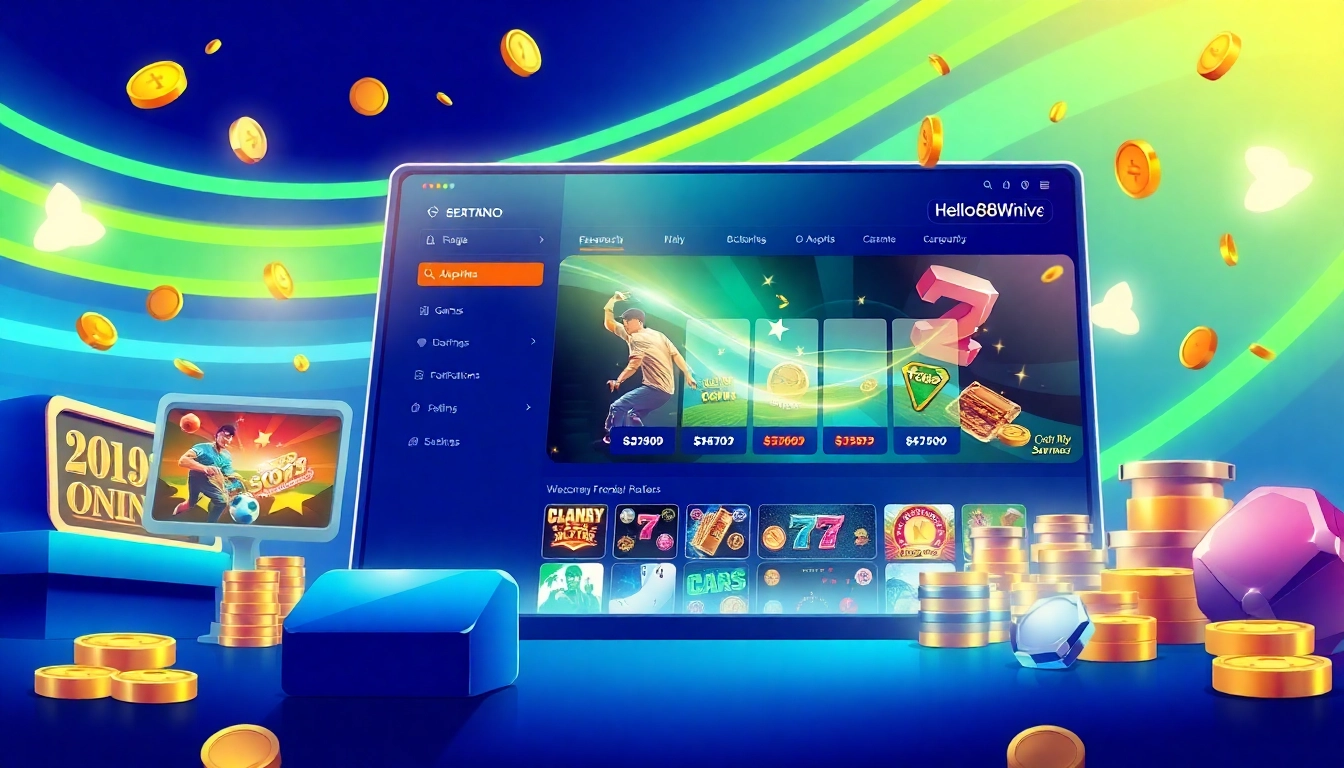 Hello88win.live online gambling platform showcasing vibrant game options and engaging graphics.