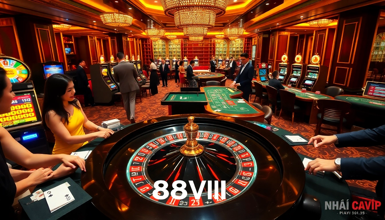 Gambling excitement at Nhà Cái 68VIP with poker chips and roulette table.