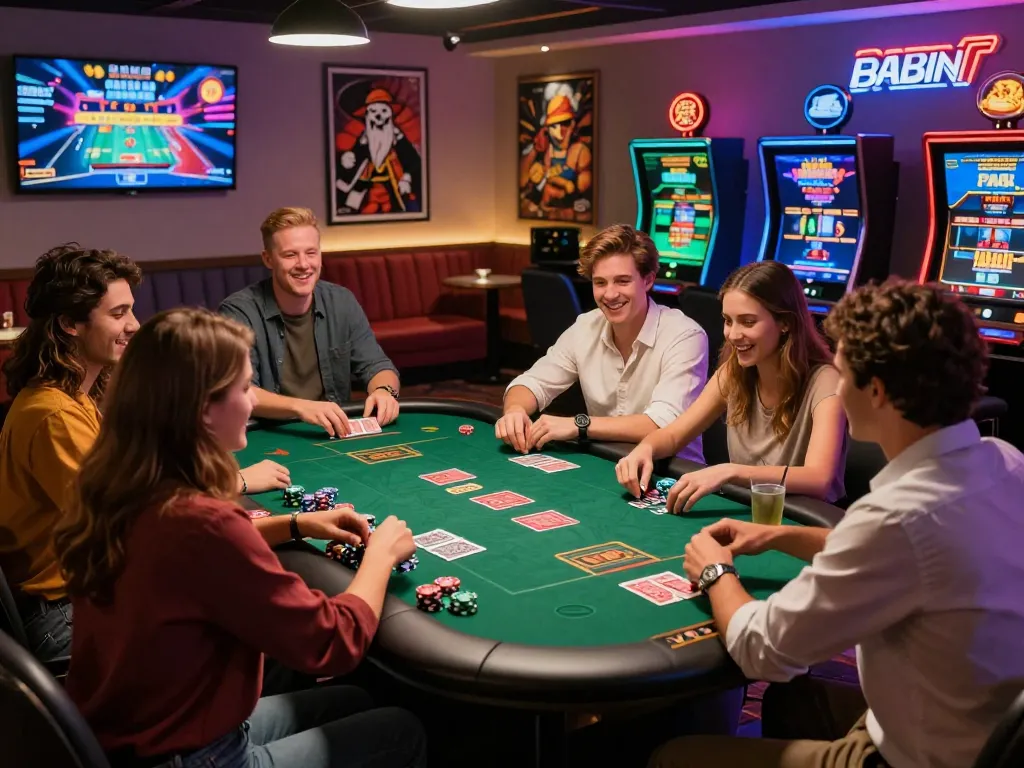 Exciting MM88 online casino scene with friends engaged in a game night.