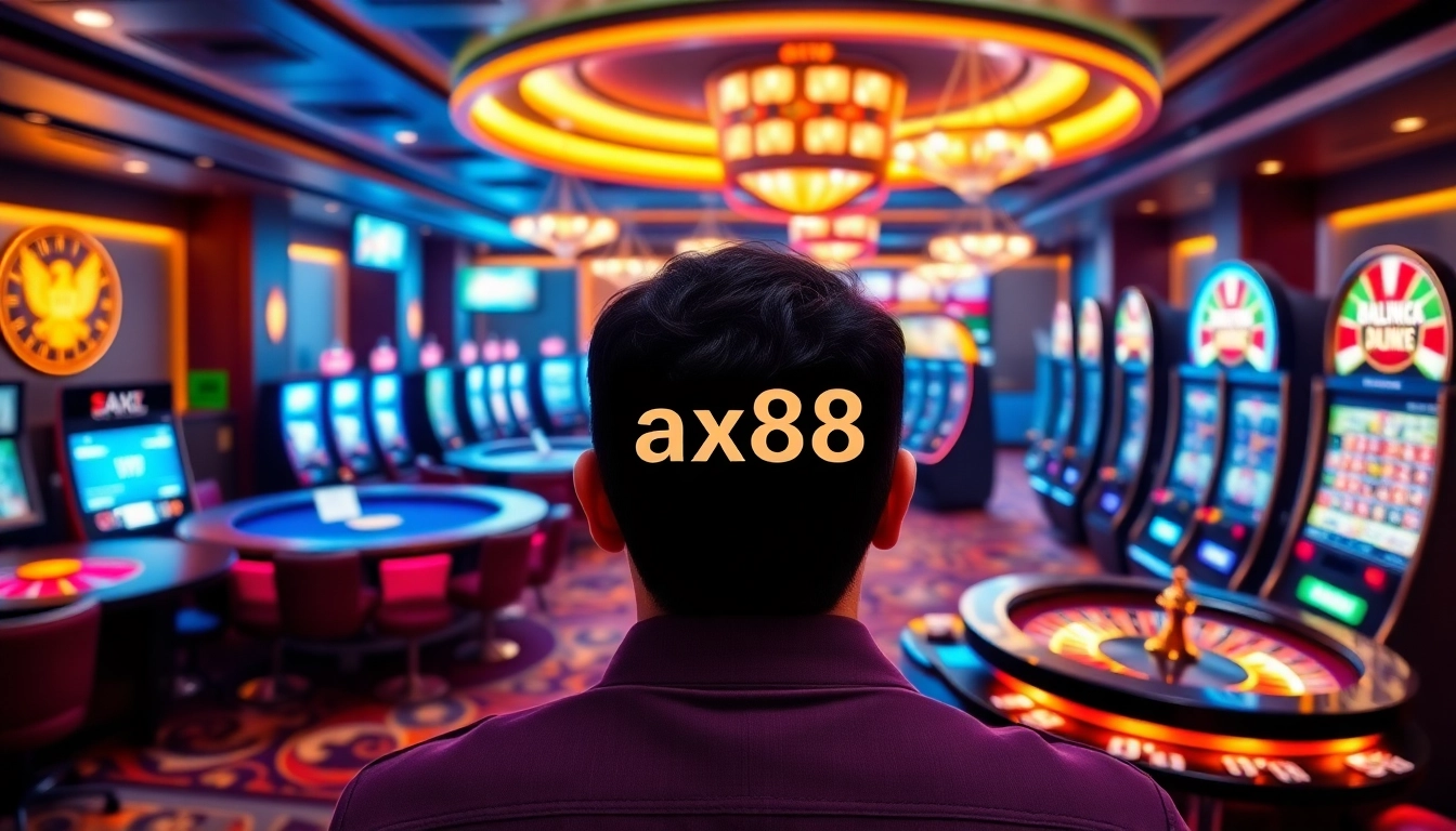 Experience the excitement of online gambling as a player engages with ax88's vibrant casino interface.