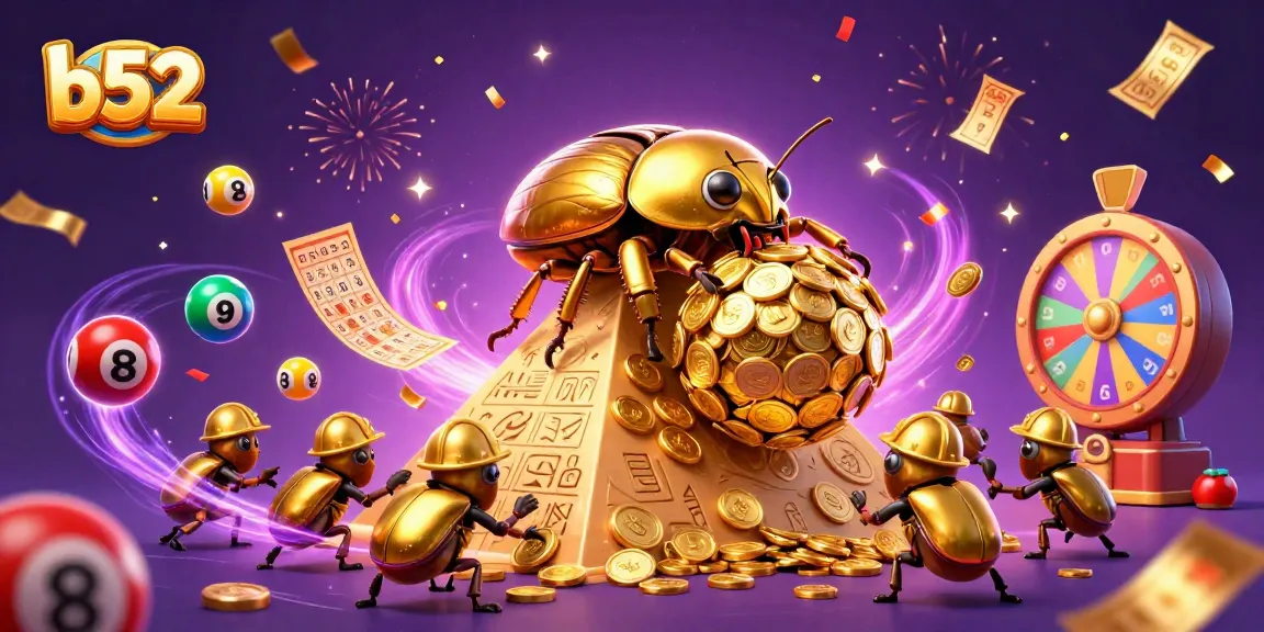Experience b52 gaming excitement with golden coins and vibrant casino elements in this detailed illustration.