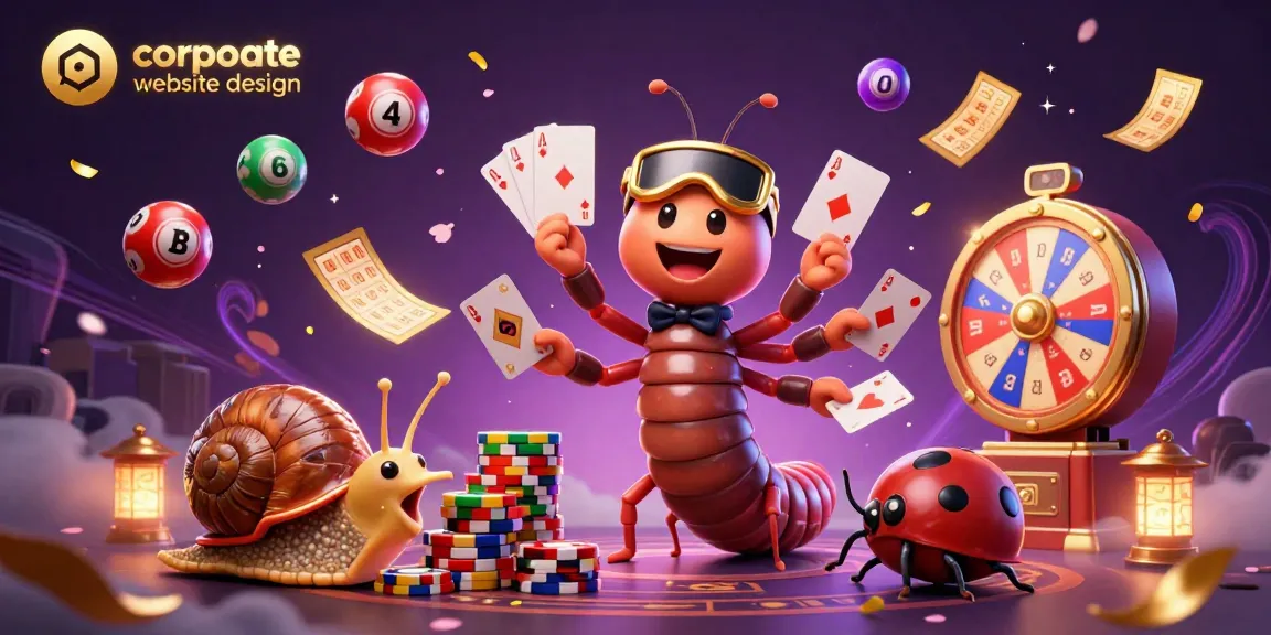 Engage in vibrant corporate website design as 3D characters execute thrilling casino games.