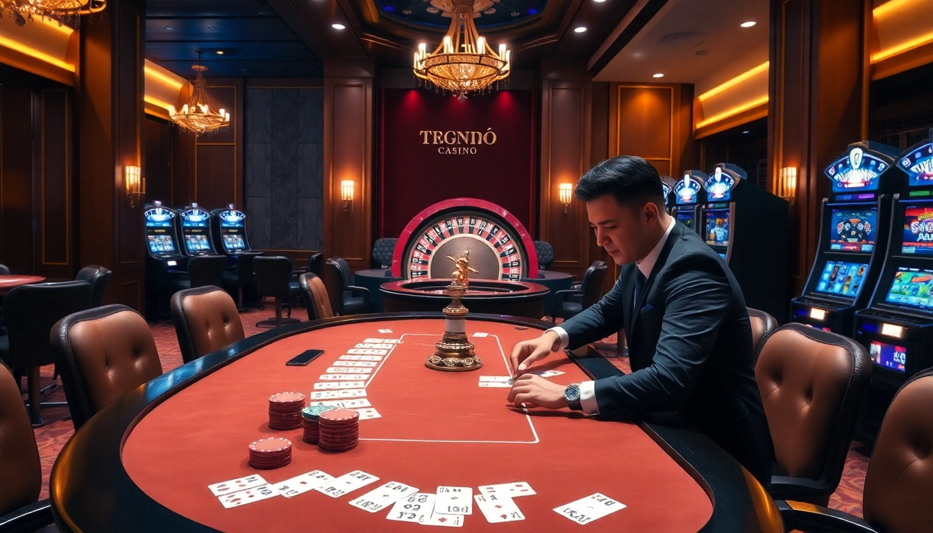 Experience high-stakes excitement at https://tg88-vn.jpn.com/ with a grand casino scene featuring poker tables and roulette.