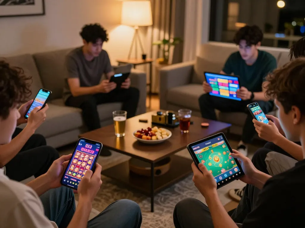 B52 Club players engaging in exciting online gaming activities, showcasing mobile app interface with colorful game displays.