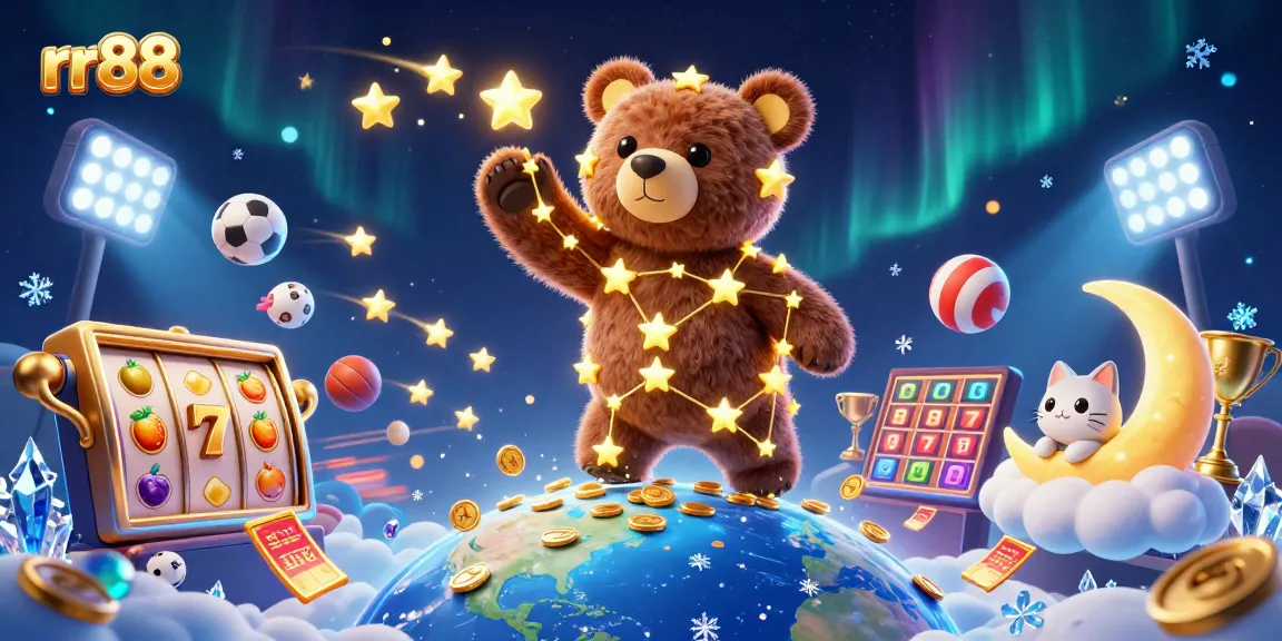 Experience thrilling jackpots and gaming excitement at rr88, featuring dynamic 3D cartoon characters collecting coins.