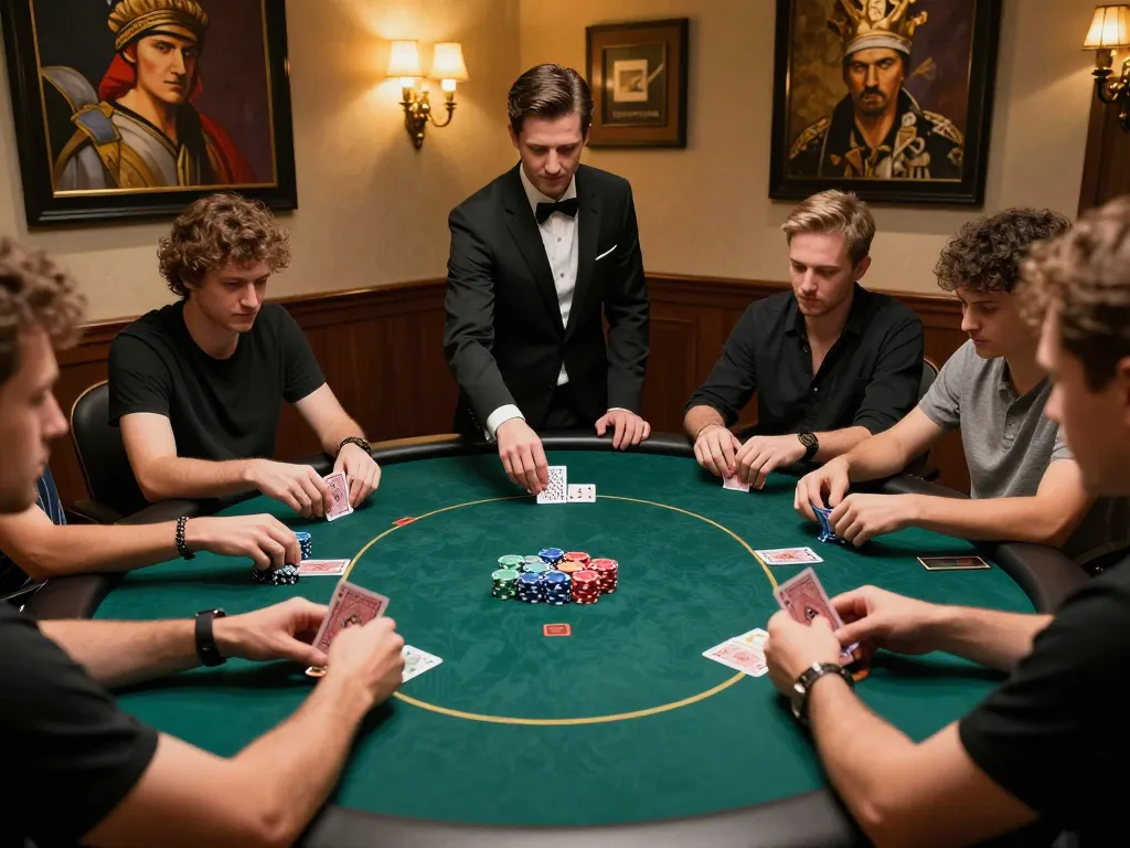 kkwin2 poker players strategizing their moves at an upscale table environment