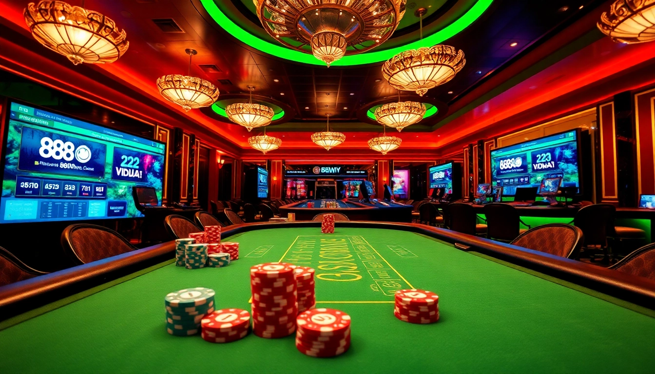 Experience the thrills of gambling with 888new 22 VIP at this vibrant casino scene.