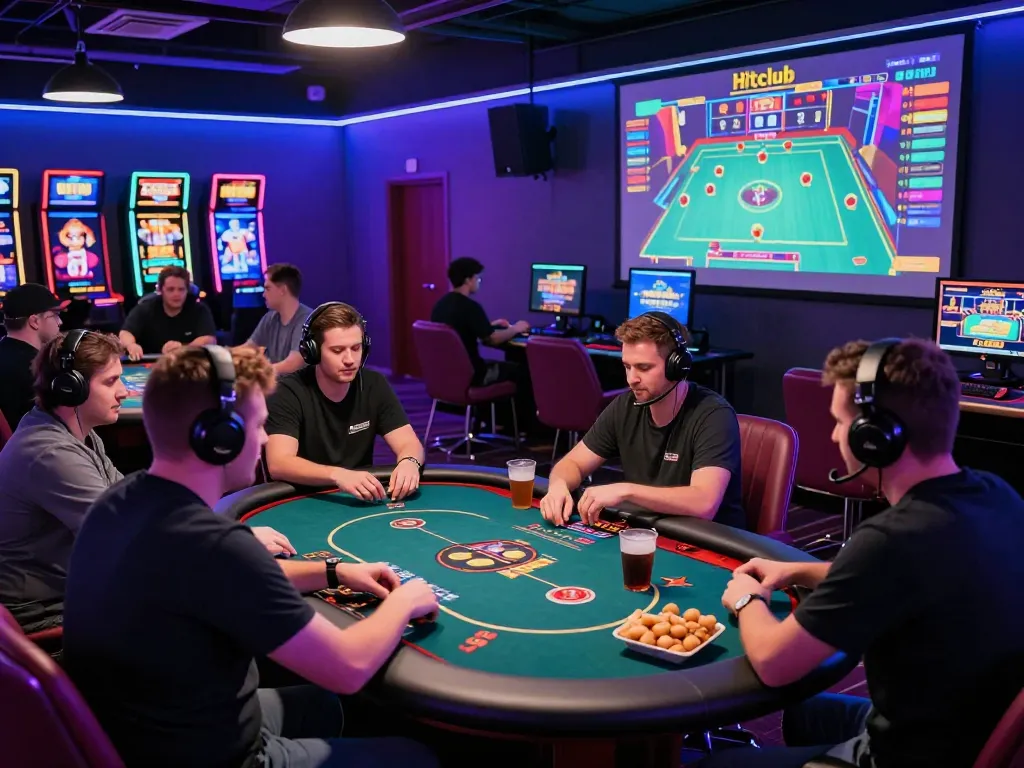 Hitclub online gaming scene with players engaged in casino games, highlighting vibrant graphics and a lively community atmosphere.