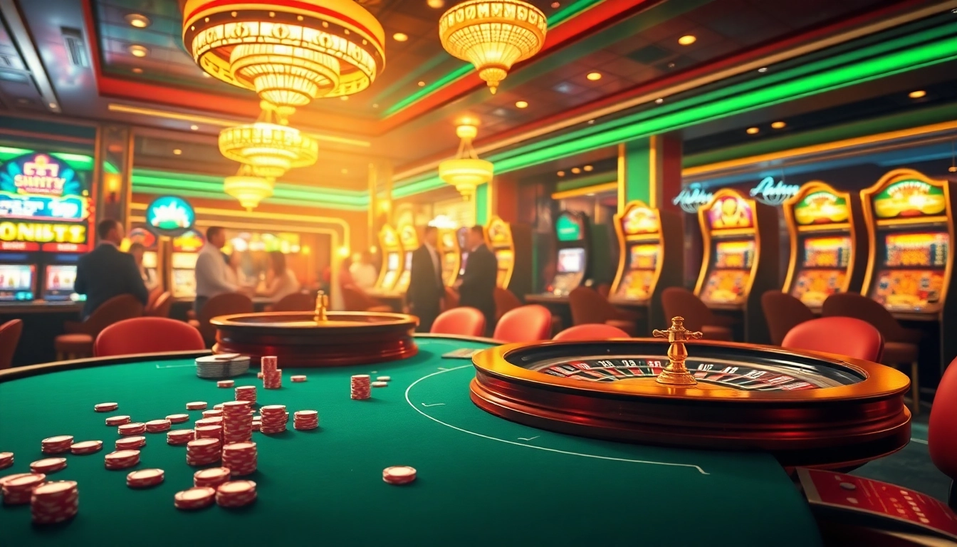 The lively casino atmosphere features players enjoying various games at https://urr88.com/ including poker and roulette.