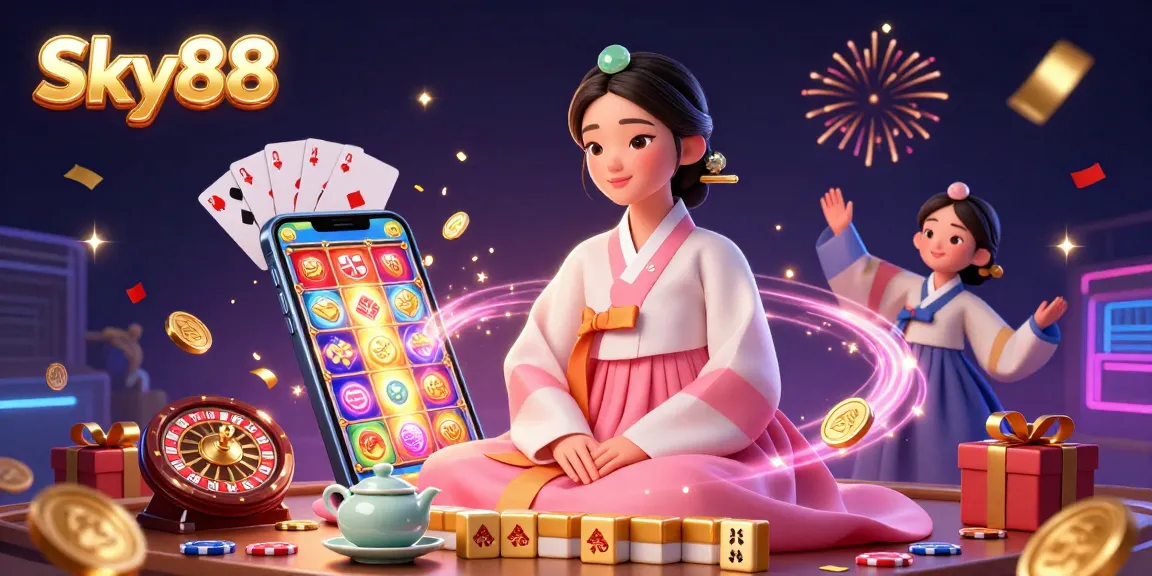 Experience thrilling gaming at Sky88 with vibrant casino elements and festive atmosphere.