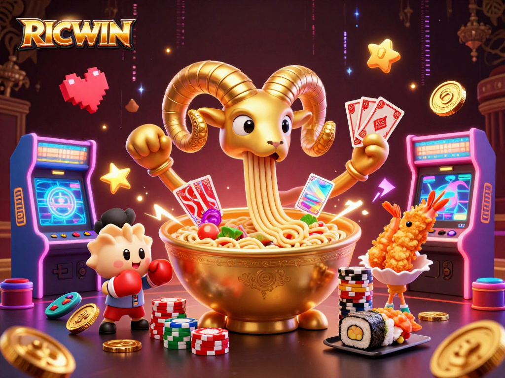 Experience the excitement of RICWIN casino games with vibrant characters and dynamic elements.