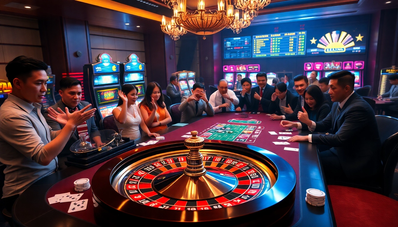 Engaging players enjoying a vibrant casino experience on trang chủ daga with exciting games and betting.