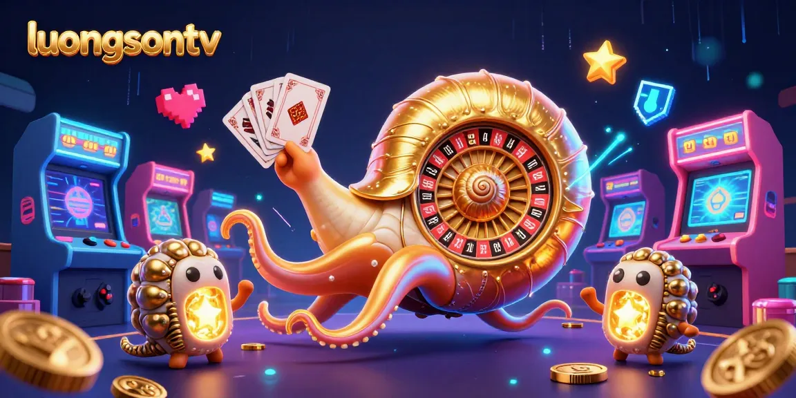 Engage with luongsontv's vibrant 3D illustration showcasing an ancient giant nautilus in a lively casino scene.