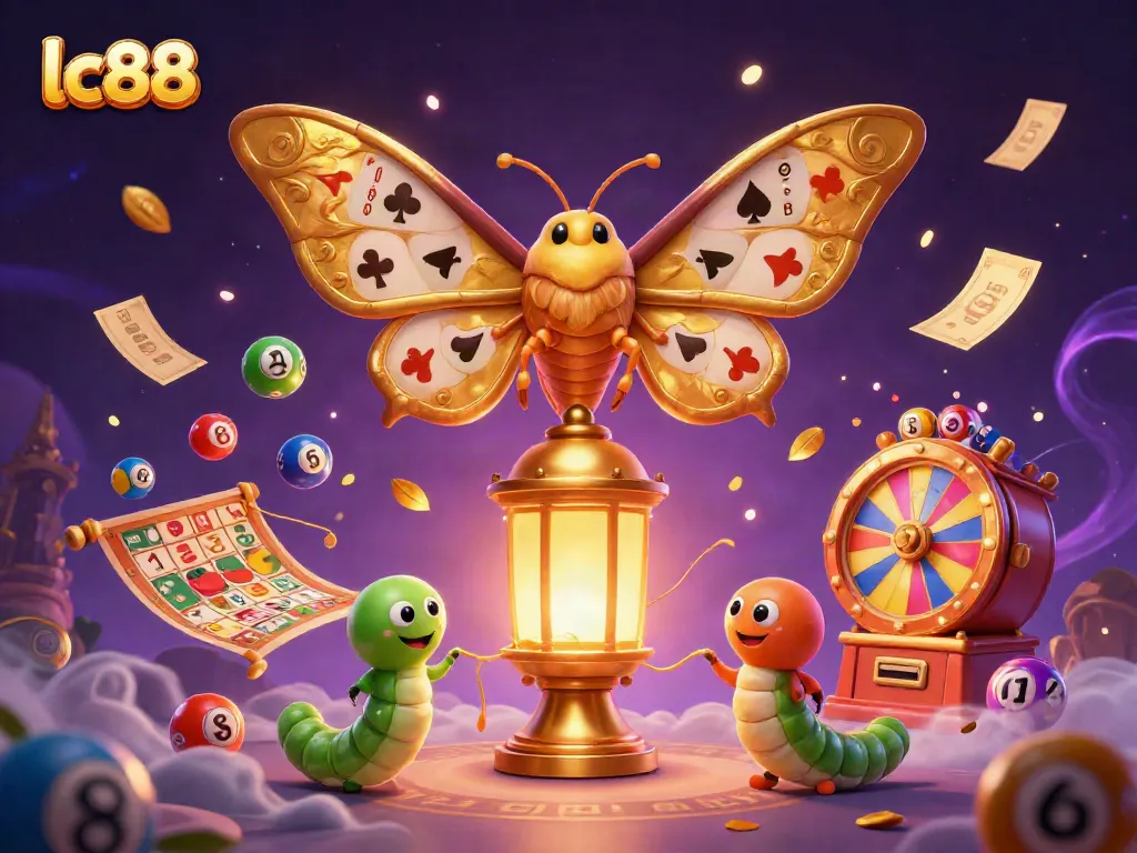 Experience vibrant gaming adventures at lc88 with this lively casino-themed illustration full of activities.