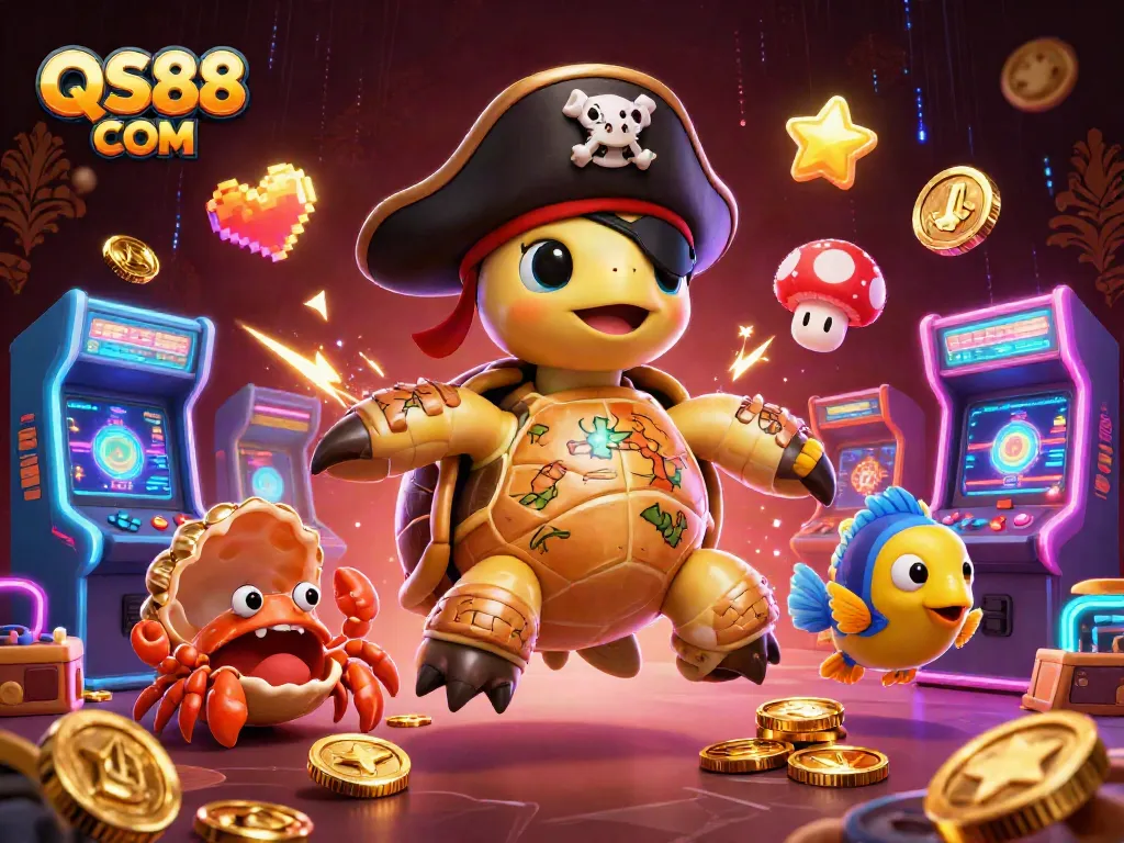 Experience thrilling gaming adventures at QS88 COM, featuring vibrant 3D cartoon characters amid casino gems.