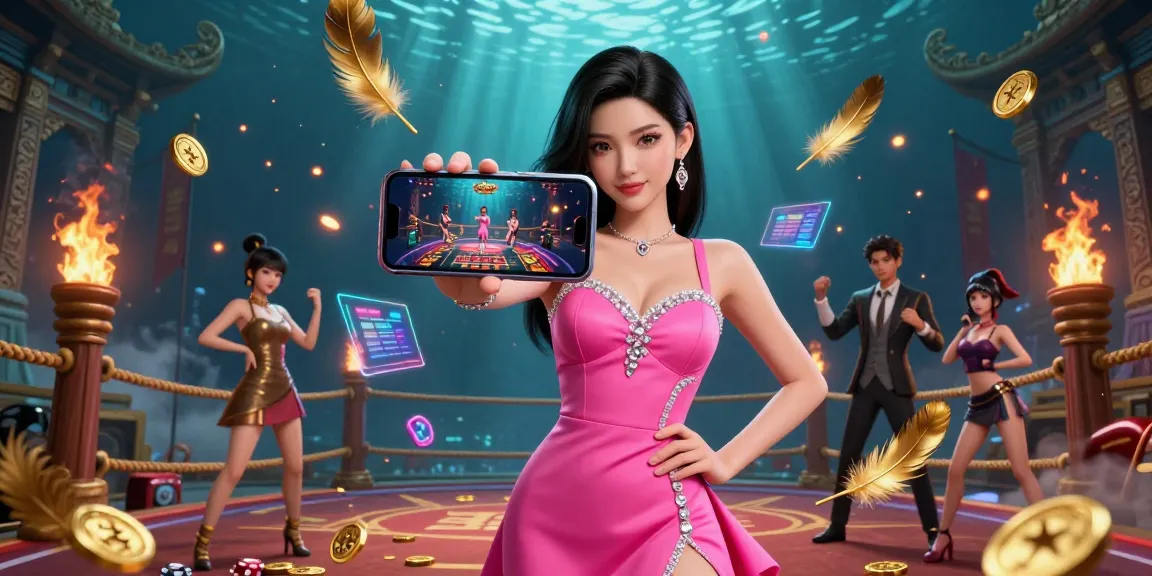 Engage with 888VND's vibrant online gaming scene where an Asian woman explores live dealer games.