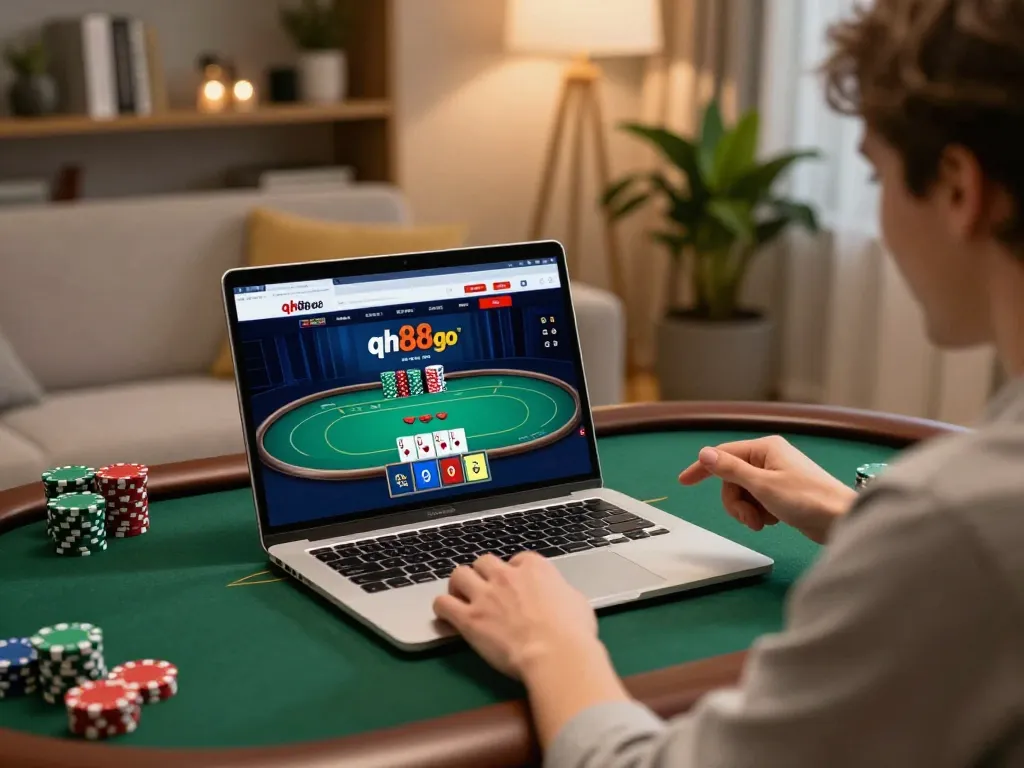 Play on the qh88go platform from a cozy home setup while engaging in online poker gaming.