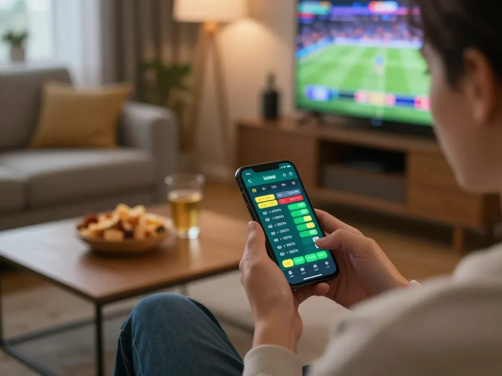 Engaging gameplay on hytw3339 sports betting app in a cozy home setting