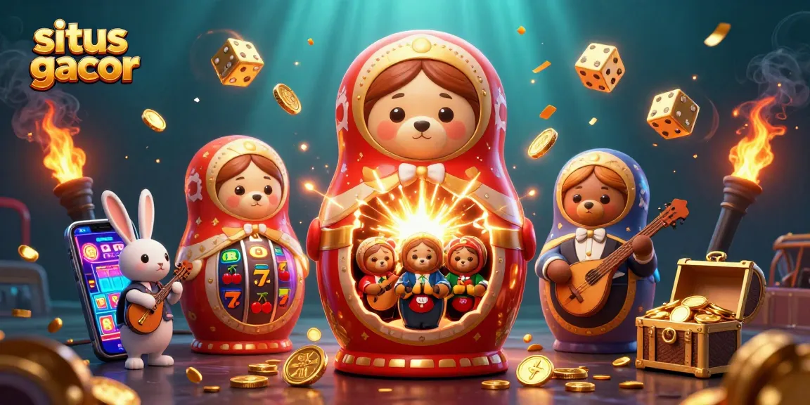Win big at situs slot gacor with a vibrant scene of bears and casino themes showcasing excitement and jackpots.