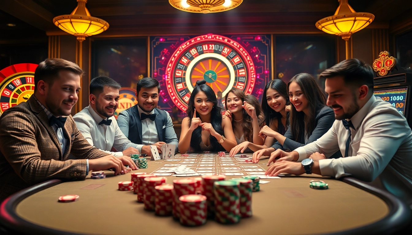 Experience thrilling gaming at dv88 com with players immersed at a high-stakes poker table.