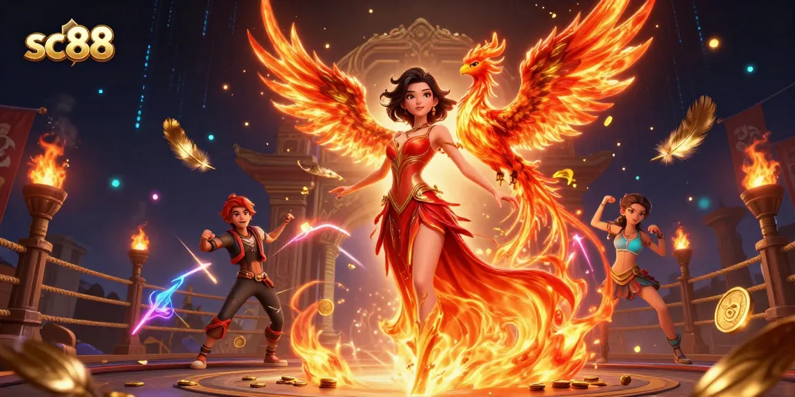 Engage with high-stakes action at SC88 casino, featuring vibrant characters and dynamic game elements.