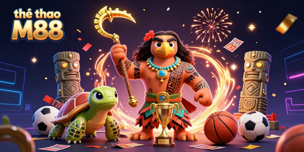 Bet big and win with thể thao M88 in this vibrant sports betting celebration illustration, showcasing triumph and excitement.